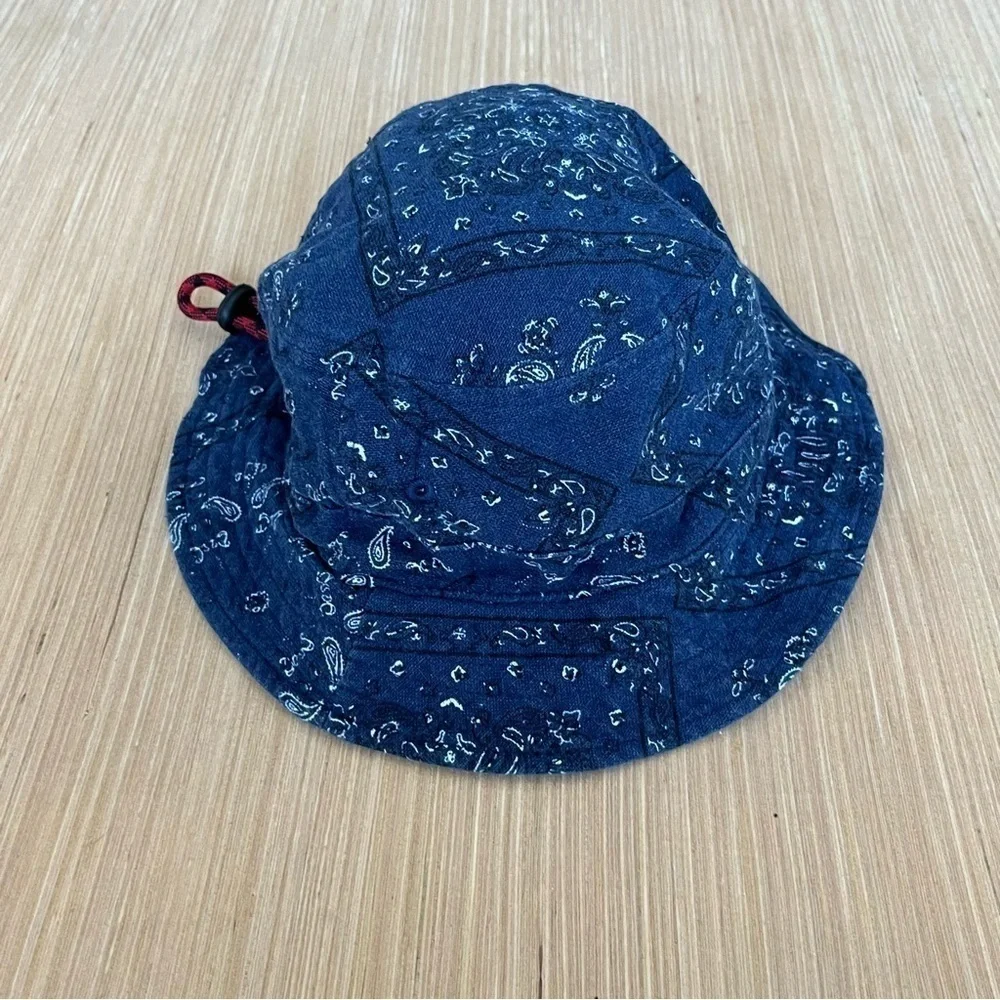 Chambray Paisley Print Bucket Hat